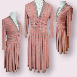 Elegant Pink Patterned Dress